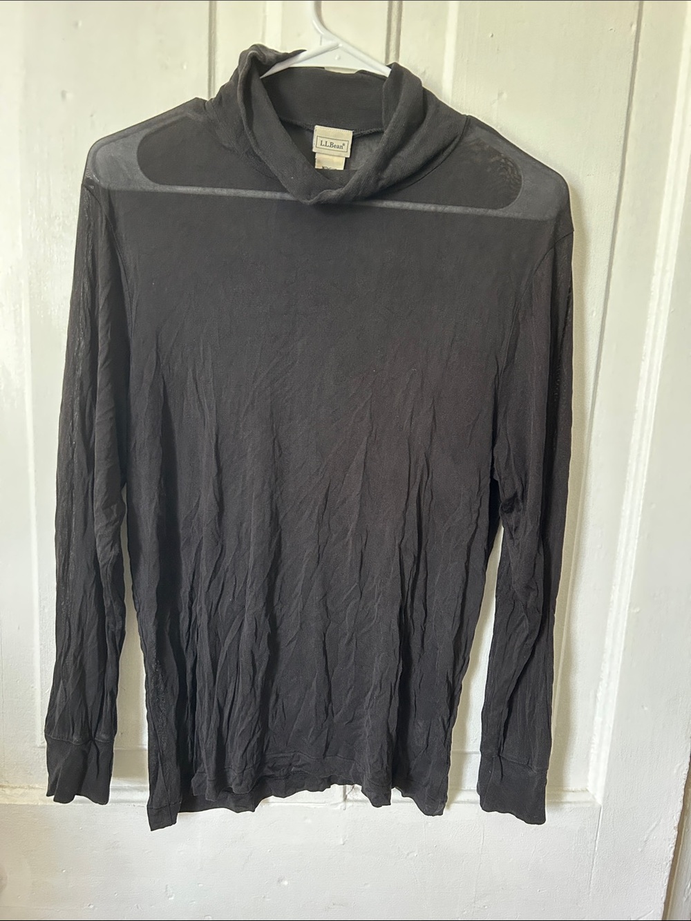 L.L. Bean Women's 100% Silk Long Sleeve Lightweight Turtleneck for layering